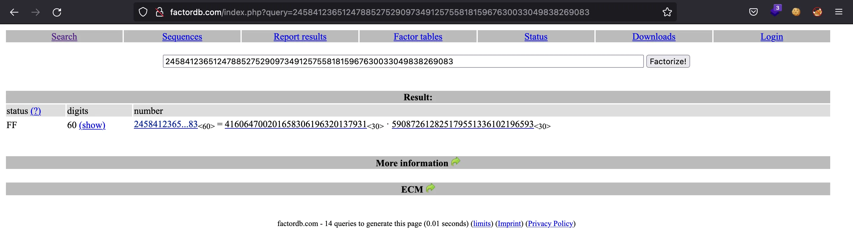 Modulus factorization