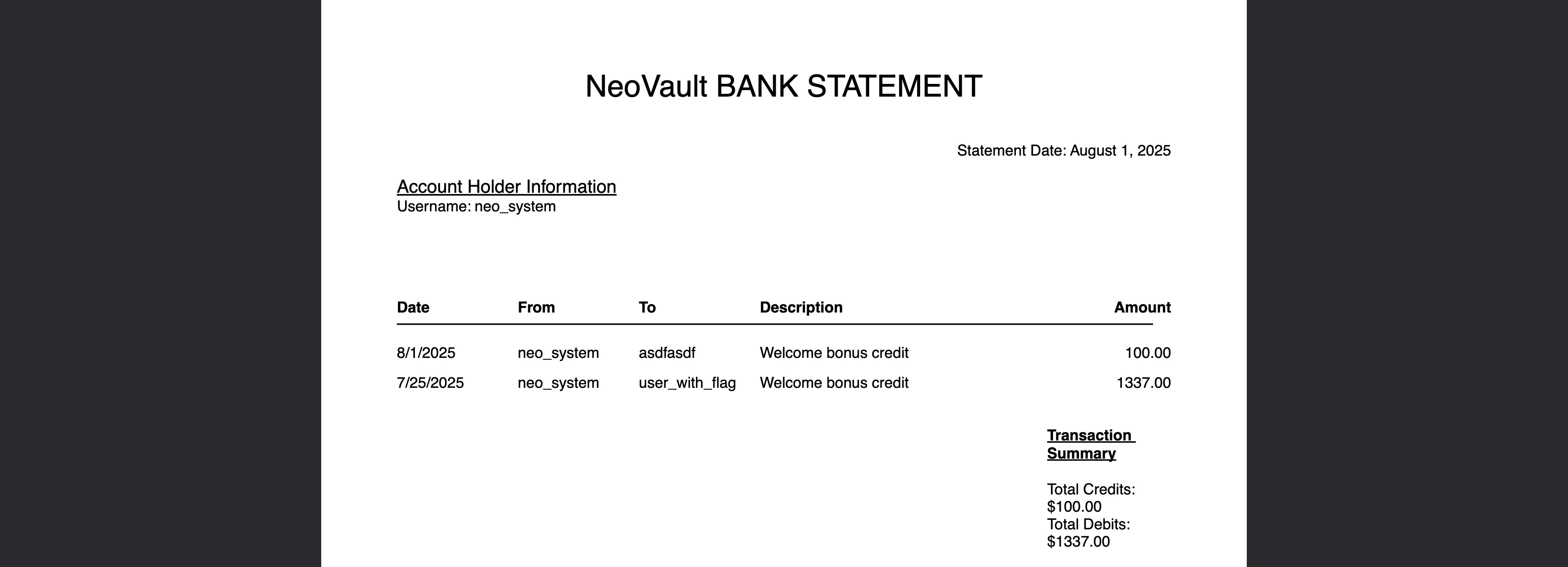 NeoVault 11