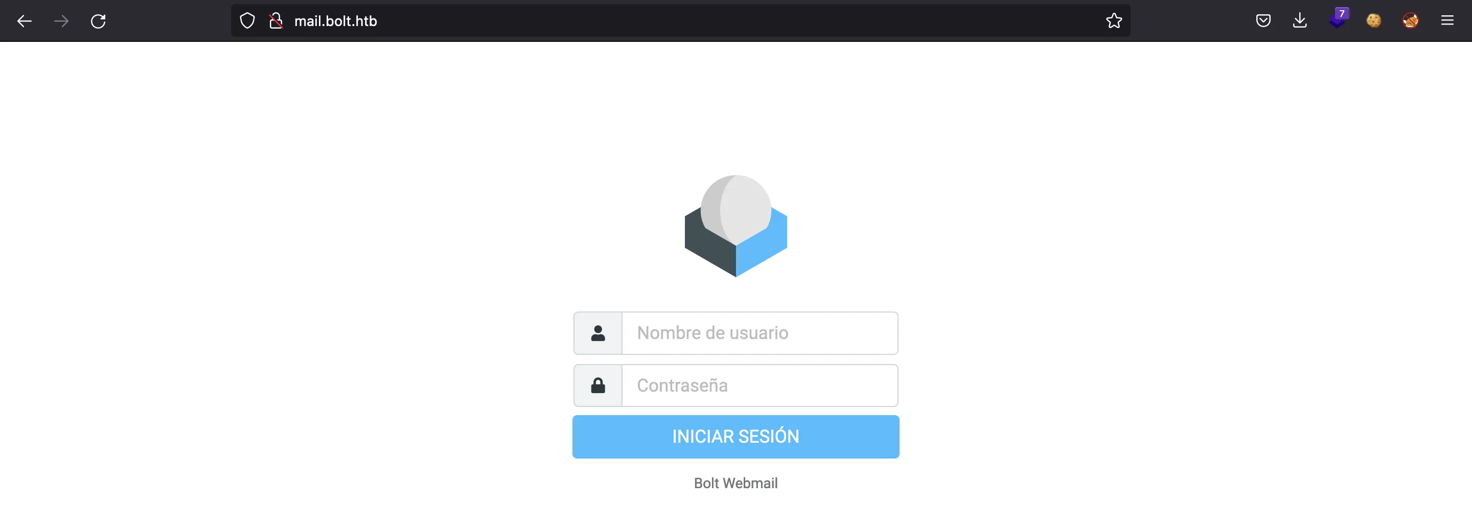 Inicio de sesión en <code>mail.bolt.htb</code>