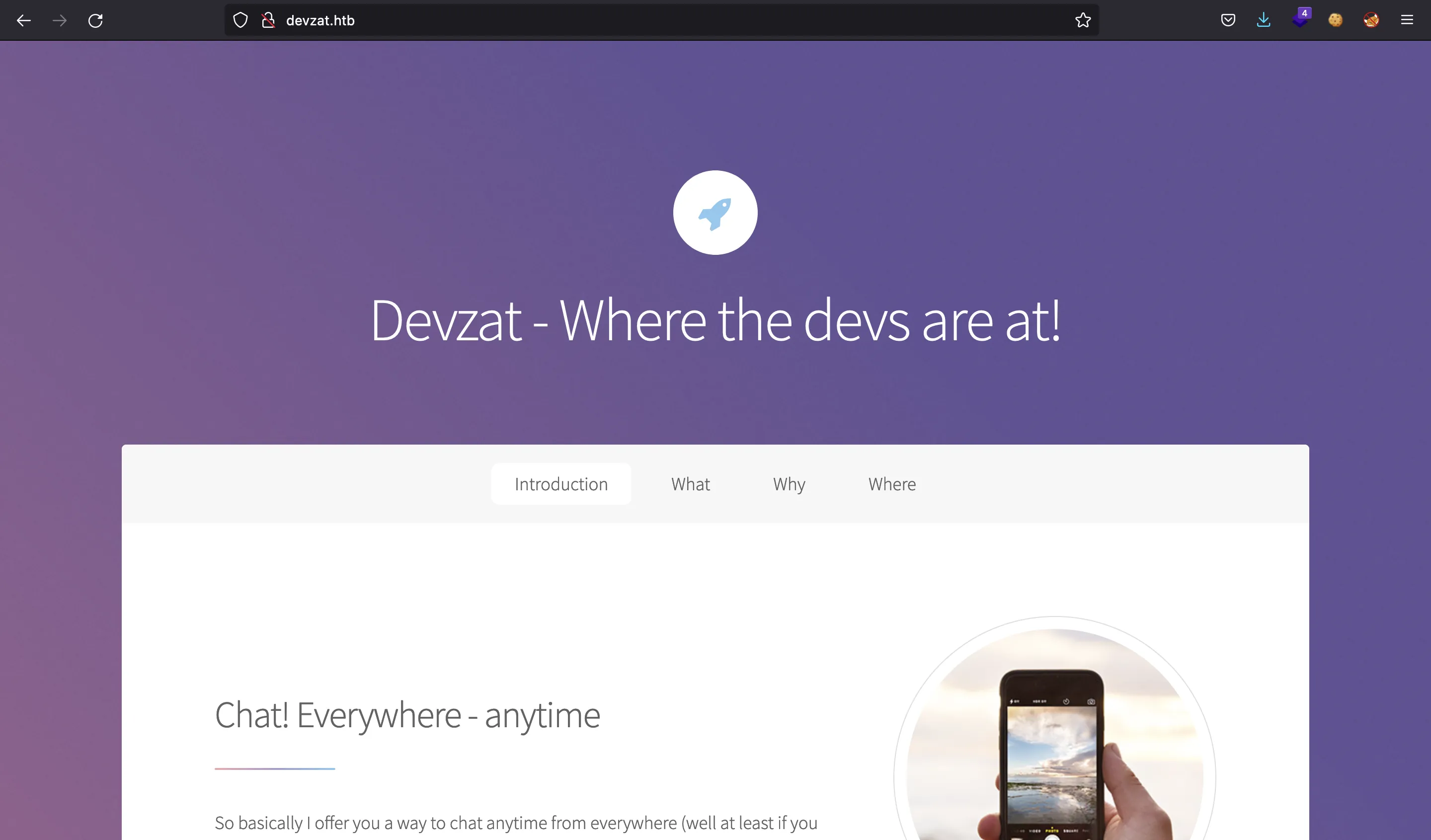Página web de Devzat